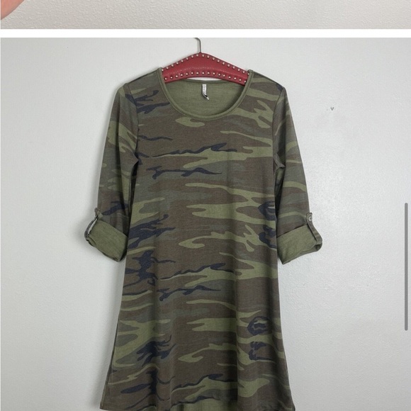 Z Supply Long Sleeve Camo Dress Camouflage Size Small - Picture 12 of 16